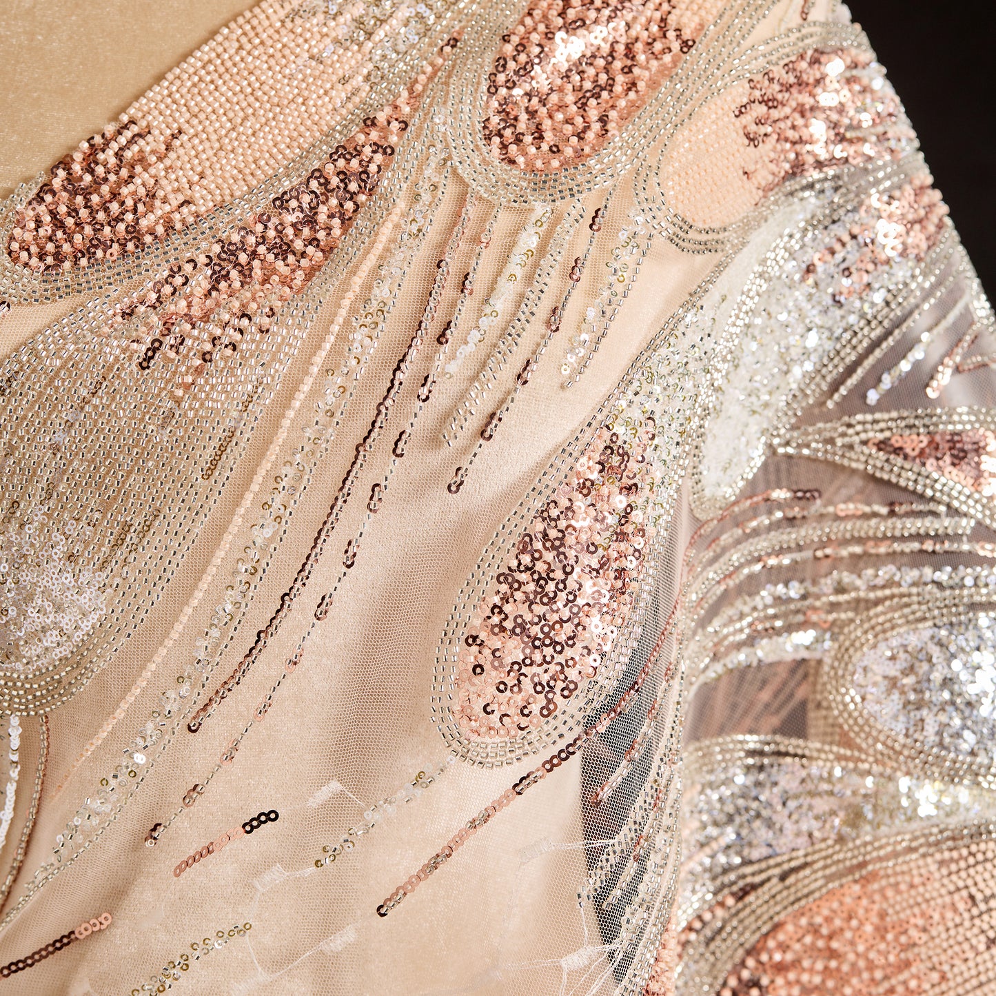 FT25-043-Gold embroidered fabric