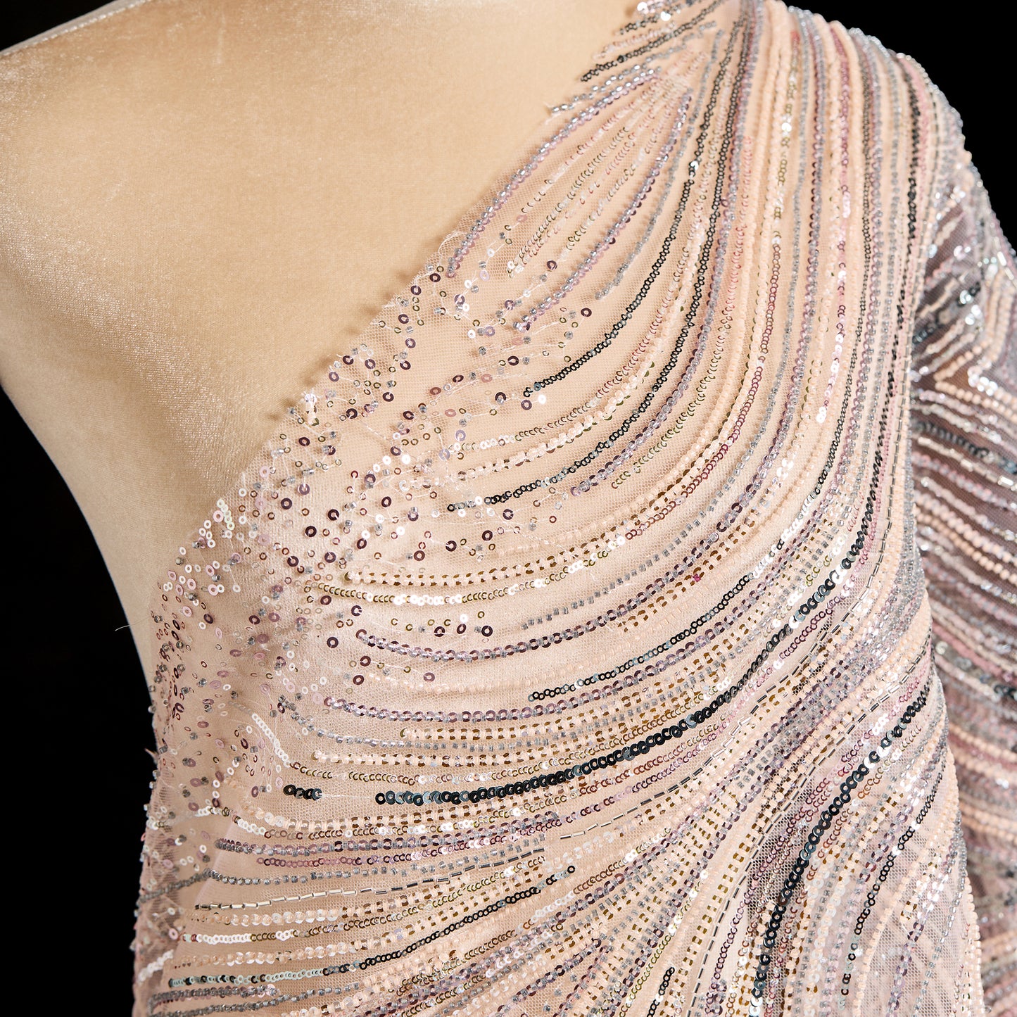FT25-265-Pink embroidered fabric