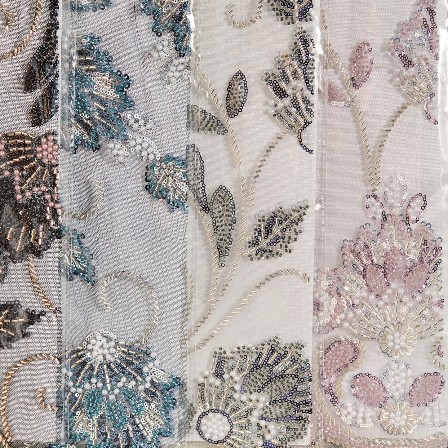 FT25-097-Silver embroidered fabric