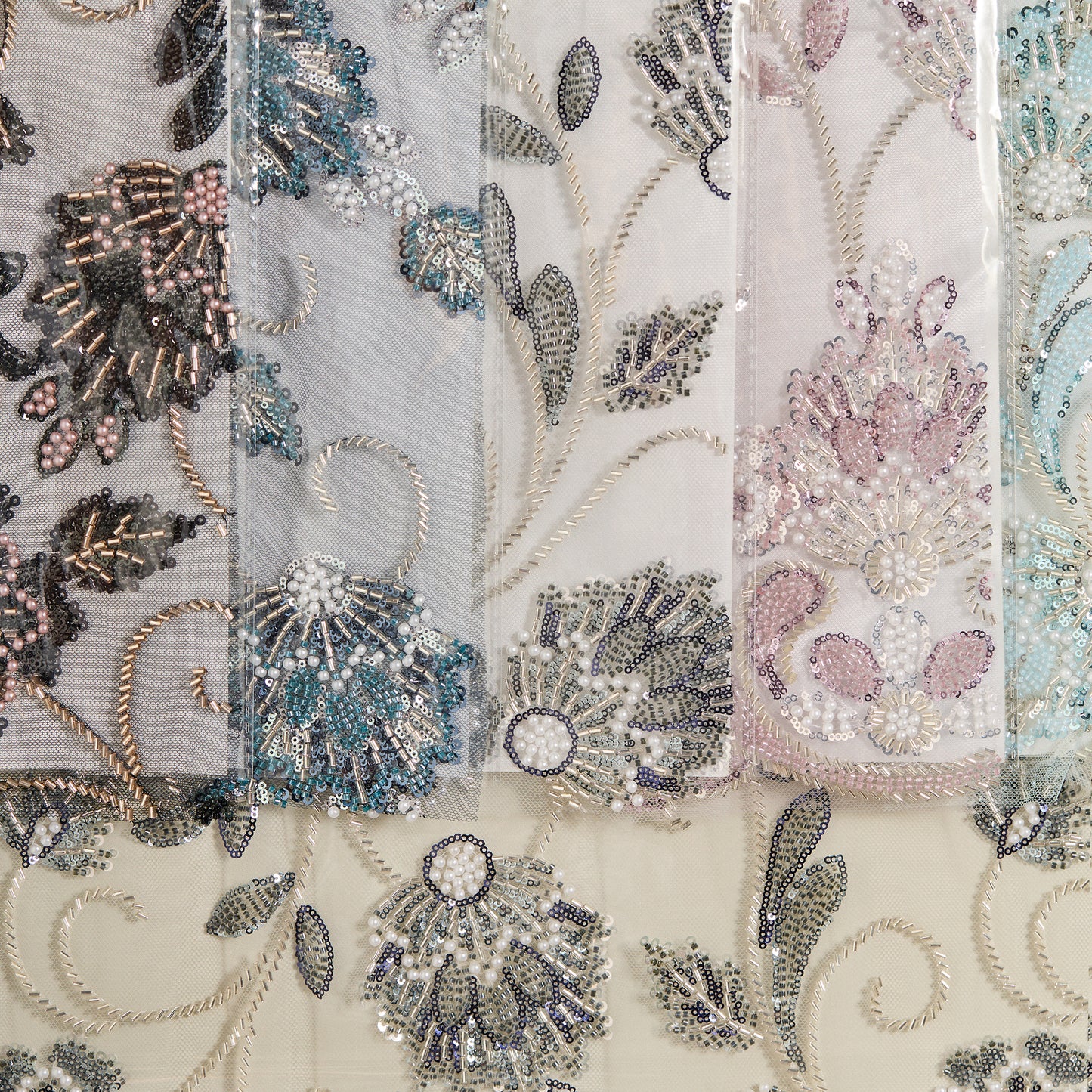 FT25-097-Silver embroidered fabric
