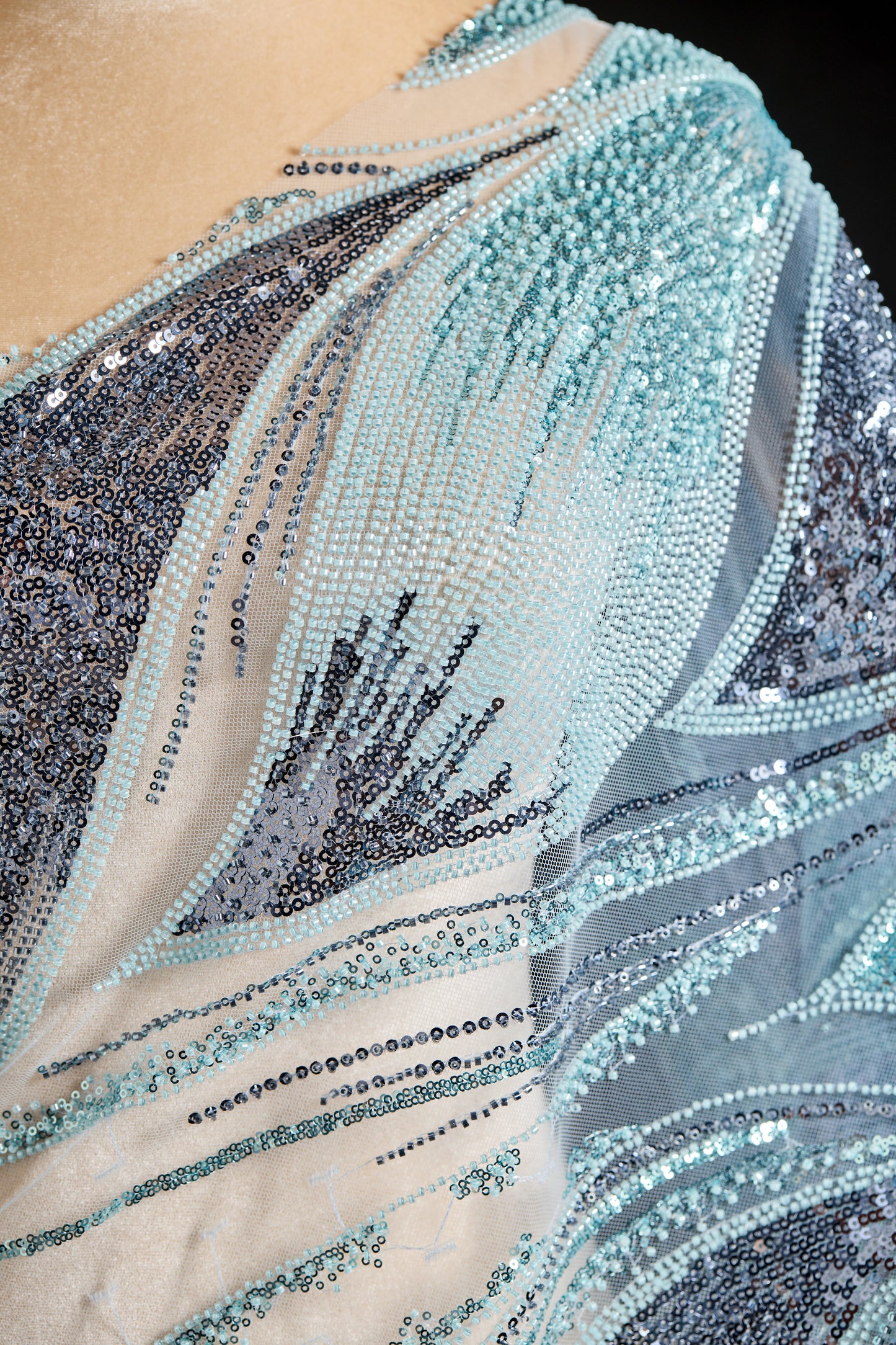 FT25-052B-blue embroidered fabric