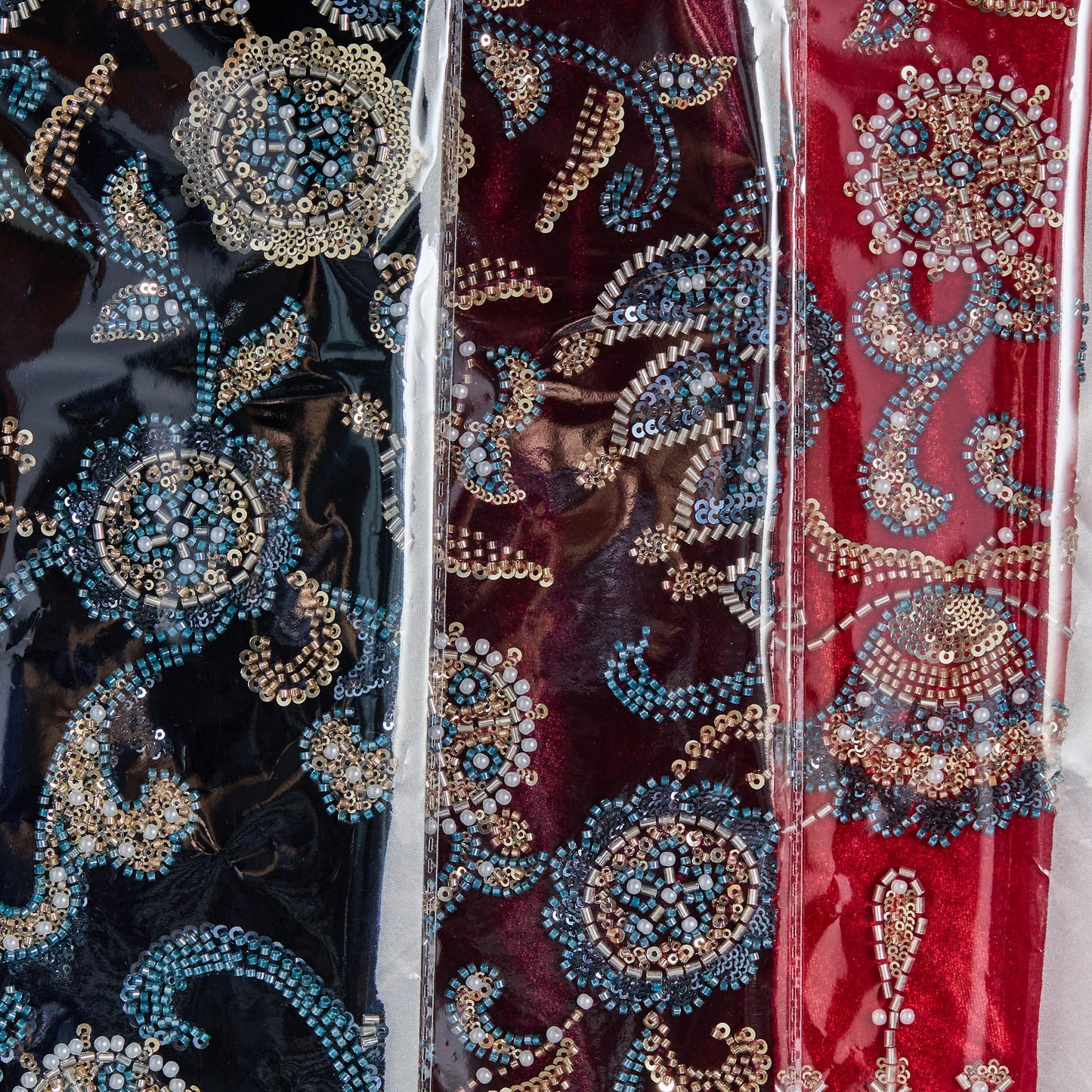 FT25-297-Dark blue embroidered fabric