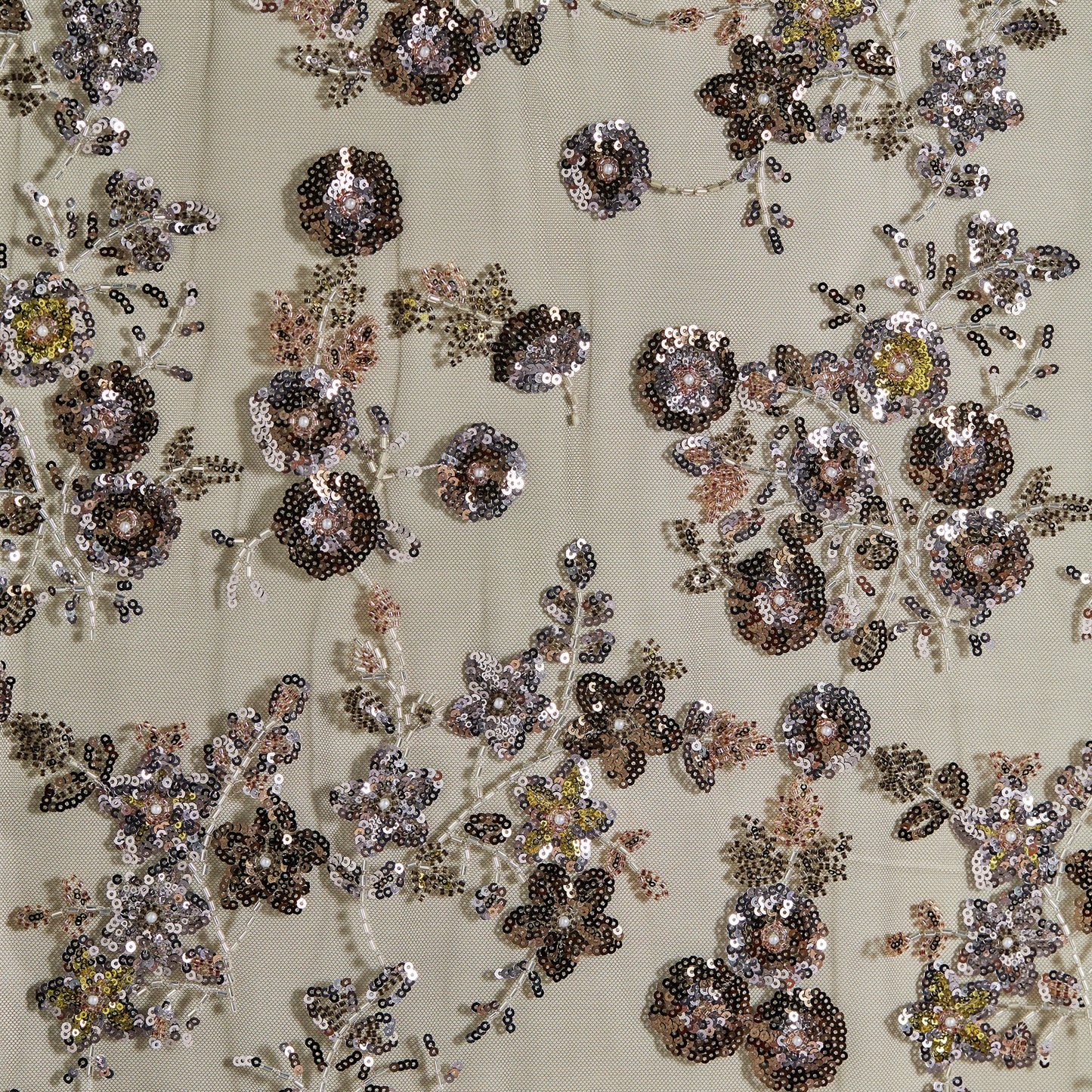 FT25-134-Dark gold embroidered fabric
