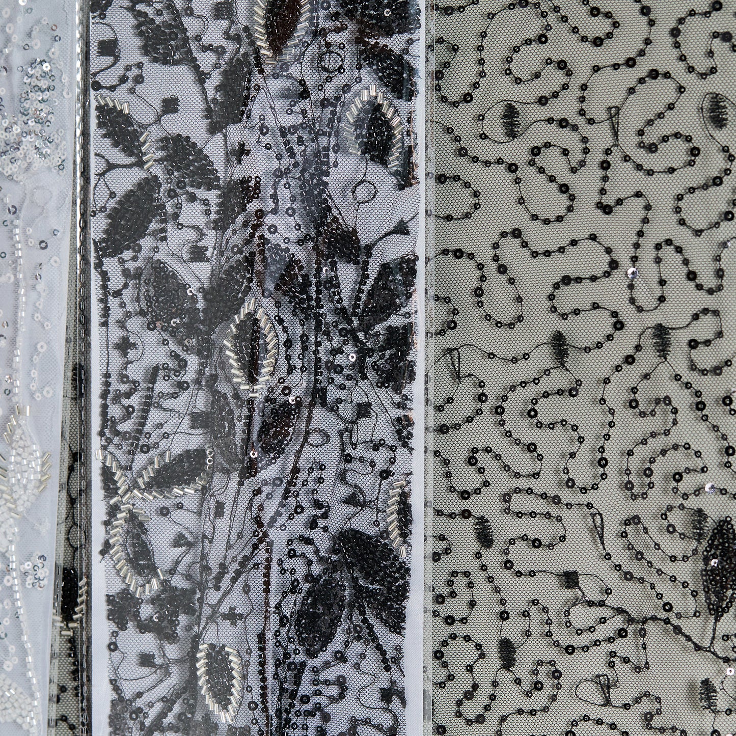FT25-056B-Black embroidered fabric