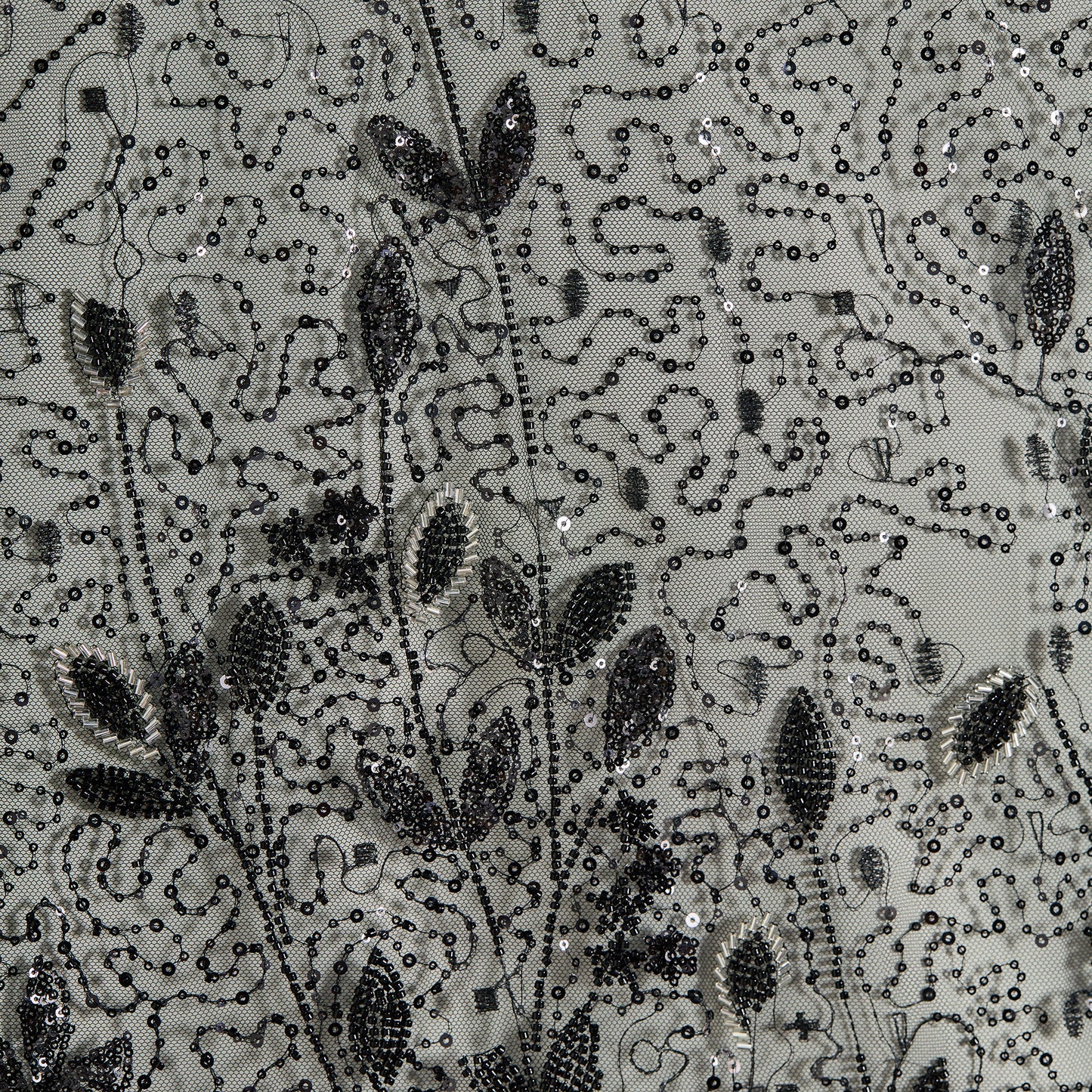 FT25-056B-Black embroidered fabric