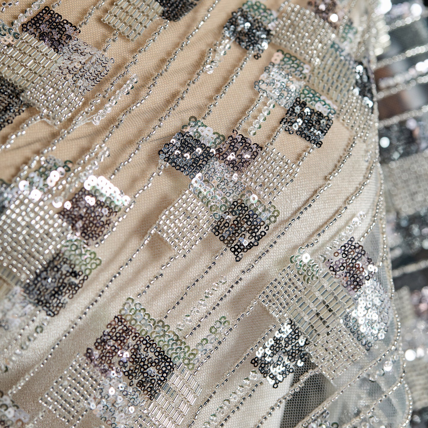 FT25-042-Square pattern embroidered fabric