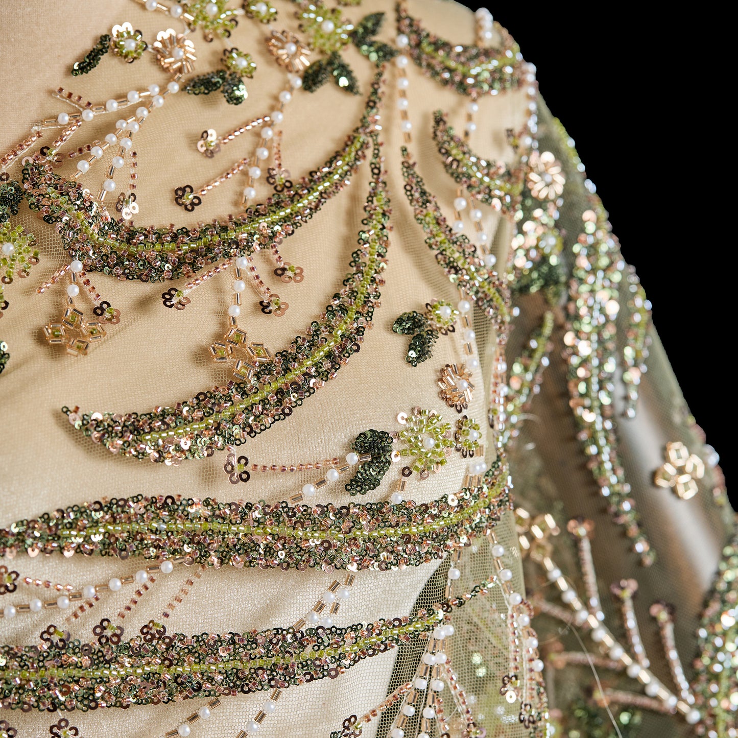 FT25-263-Gold embroidered fabric
