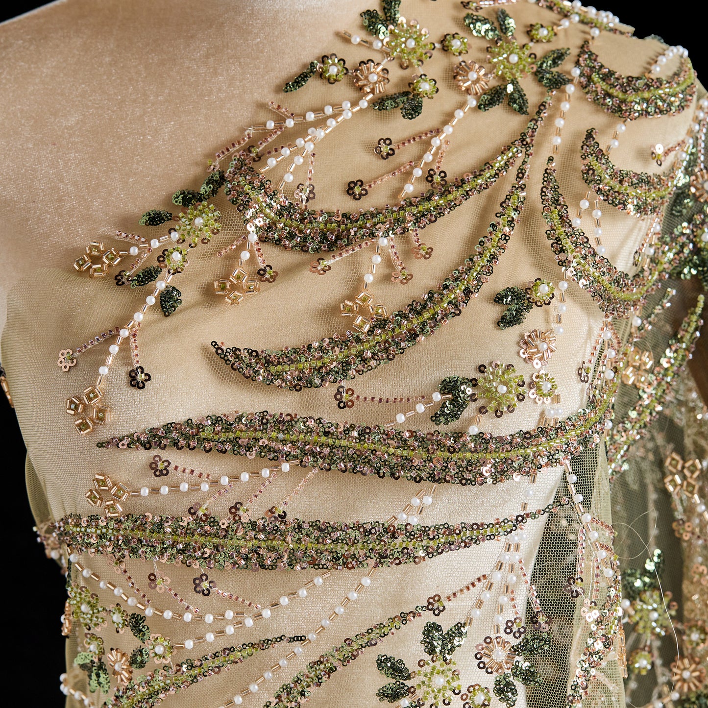 FT25-263-Gold embroidered fabric