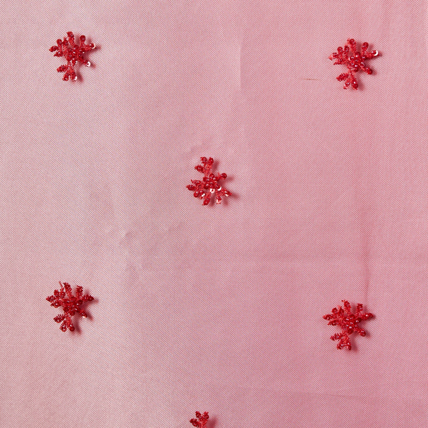FT25-150-Red mesh simple embroidery fabric