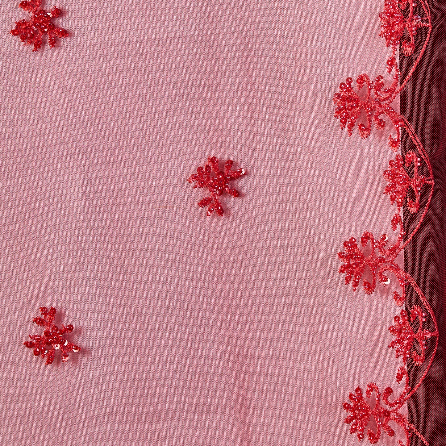 FT25-150-Red mesh simple embroidery fabric