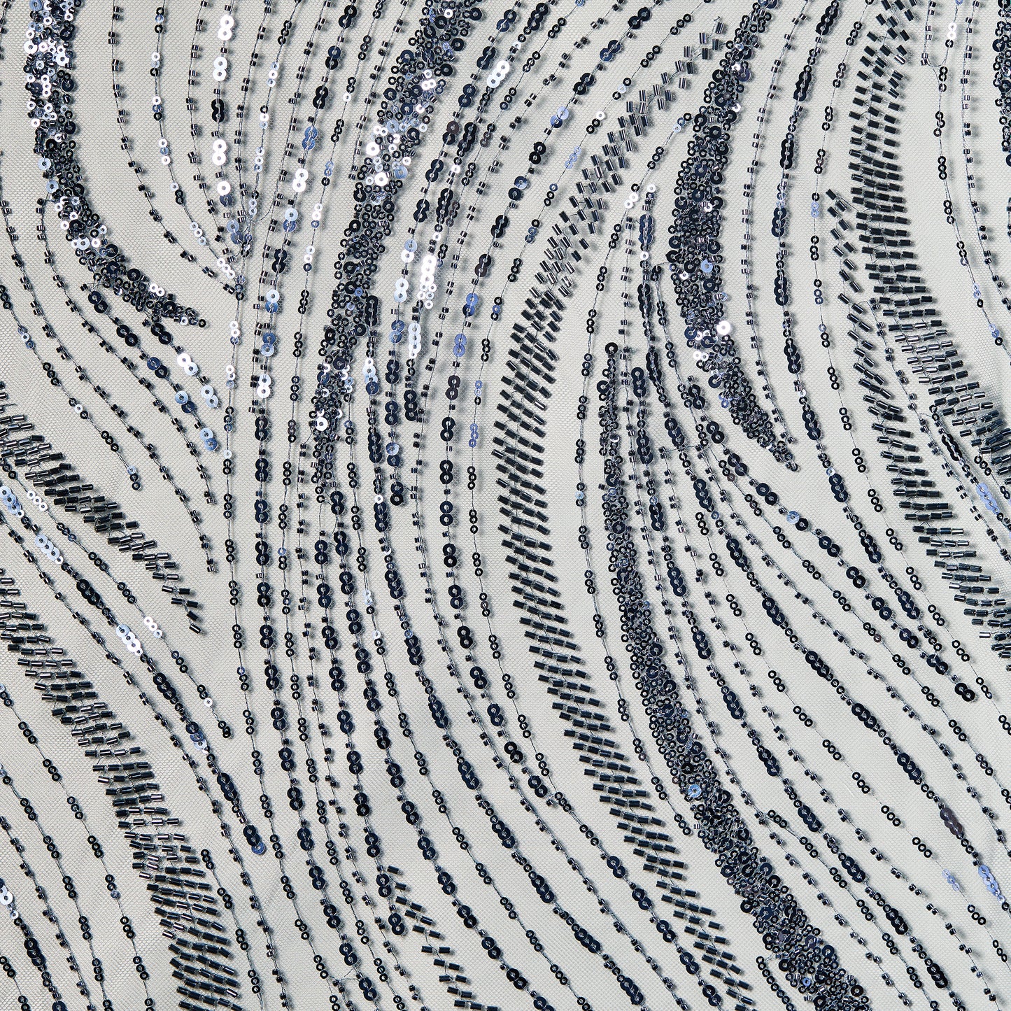 FT25-207B-Gray blue sequin embroidered fabric