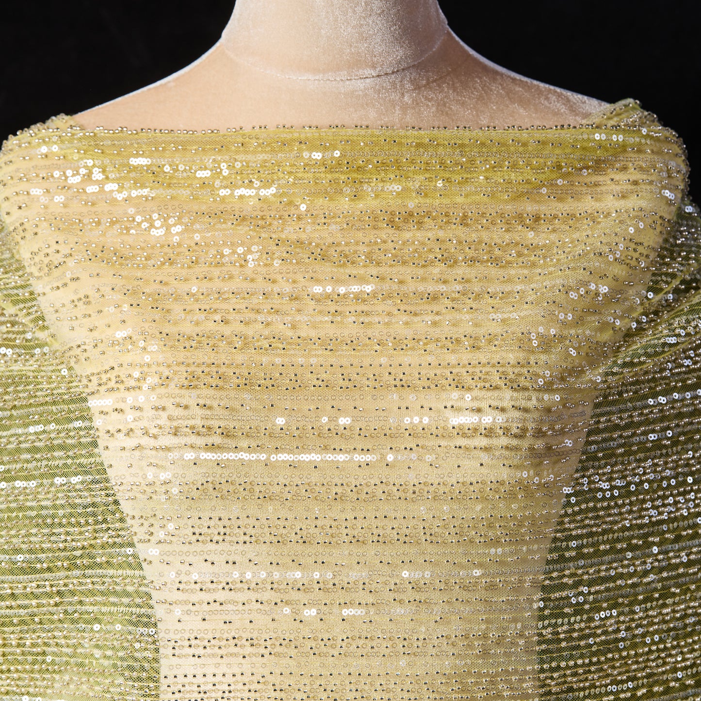 FT25-302-Gold sequined textile