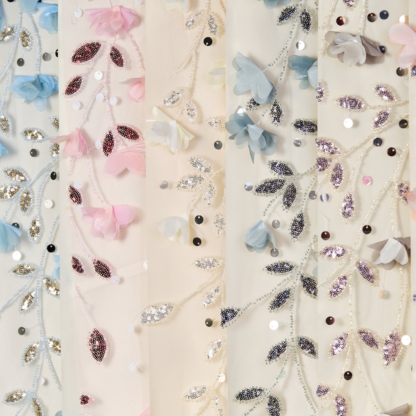 FT25-128D-Silver floral embroidery fabric