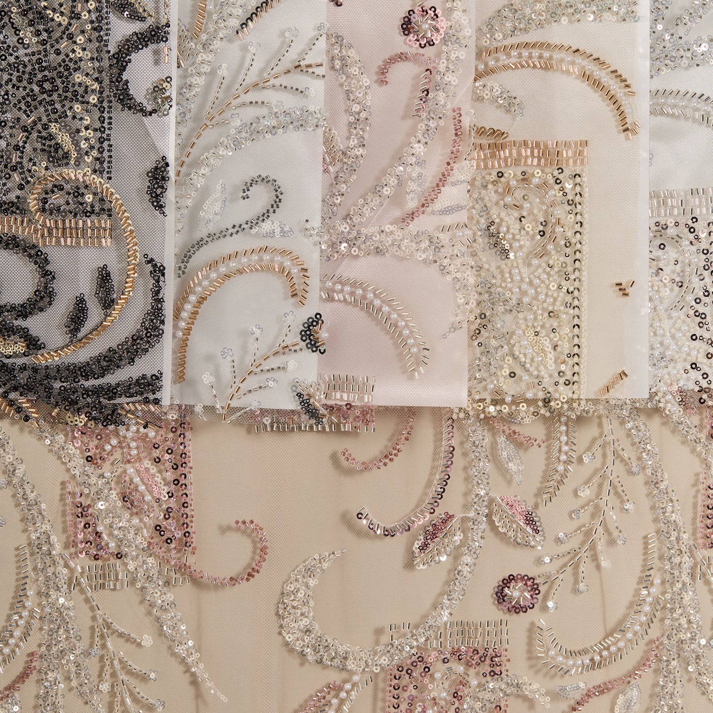 FT25-104-Pink embroidered fabric