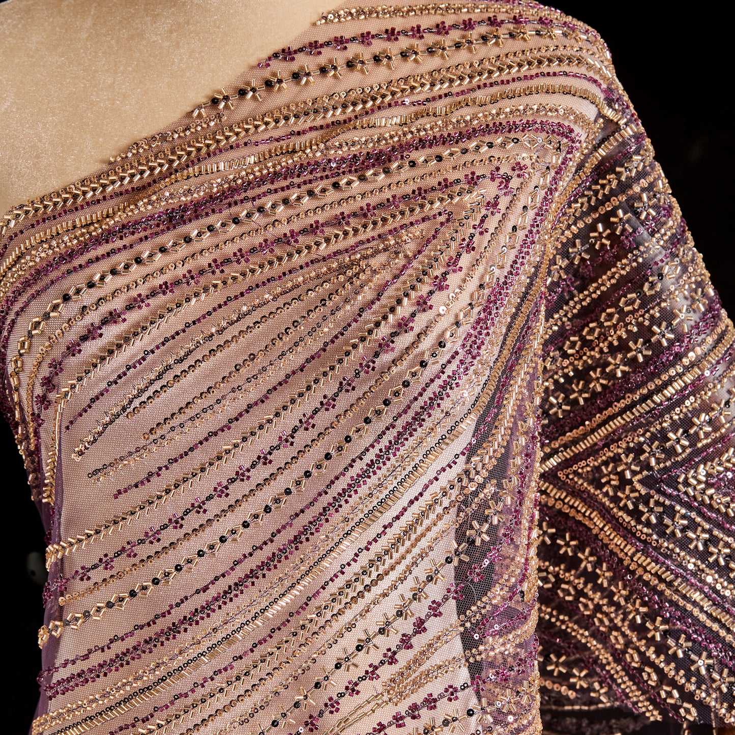 FT25-276-Fuchsia embroidered fabric
