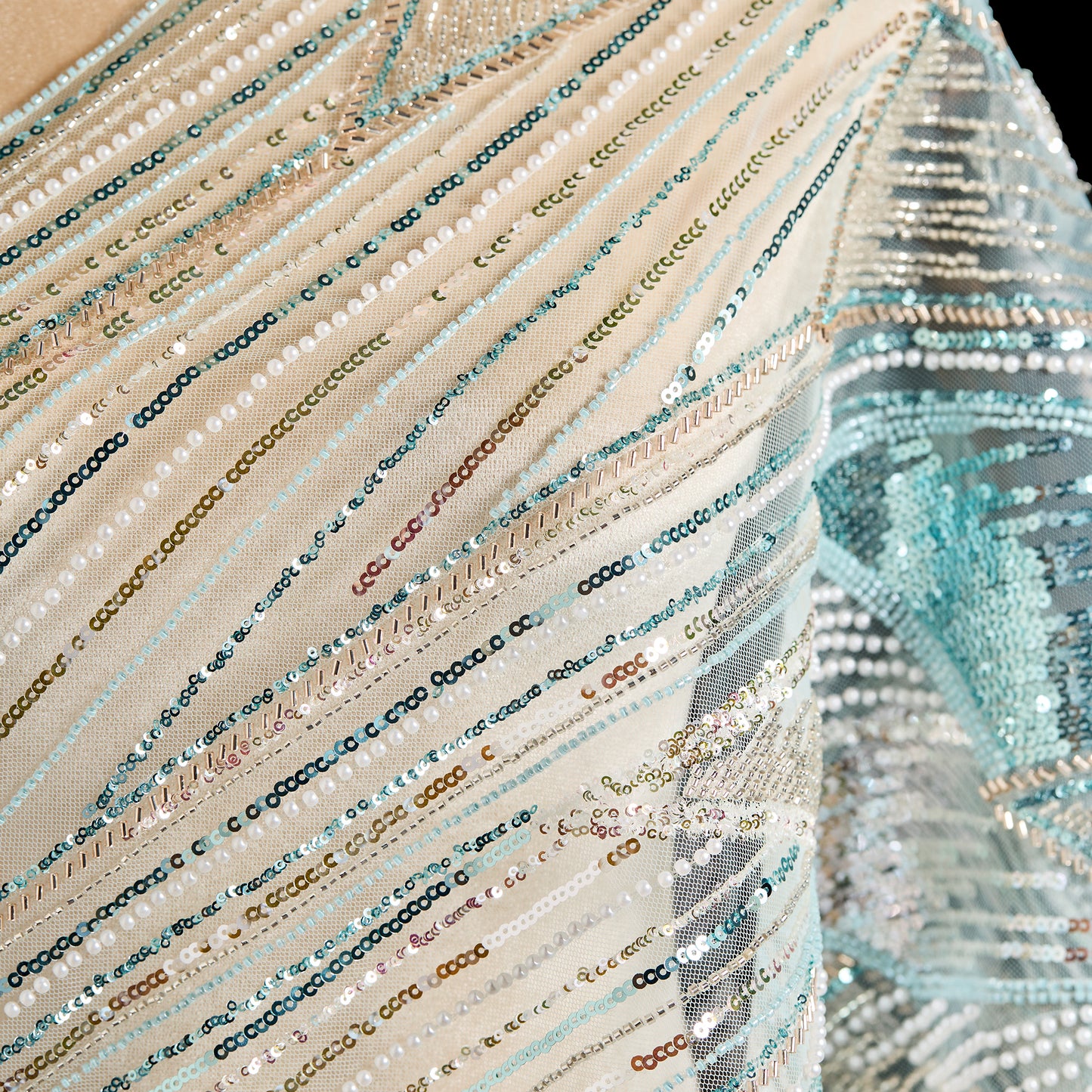 FT25-004-Colorful line embroidery fabric