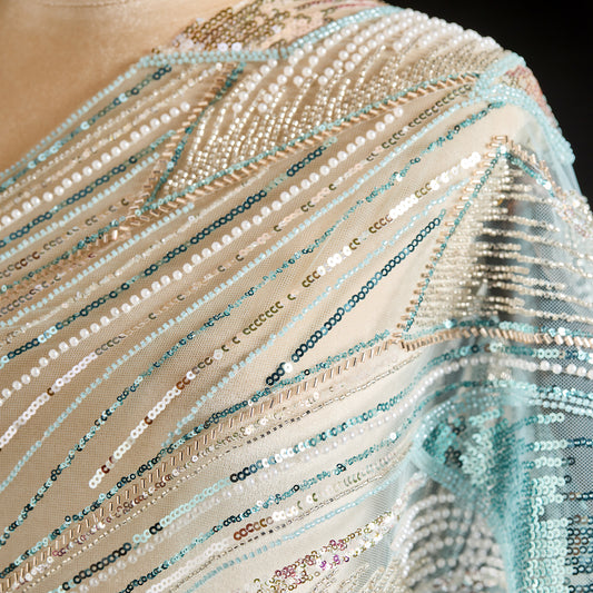 FT25-004-Colorful line embroidery fabric