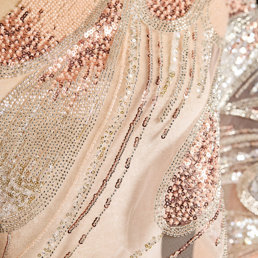 FT25-043-Gold embroidered fabric
