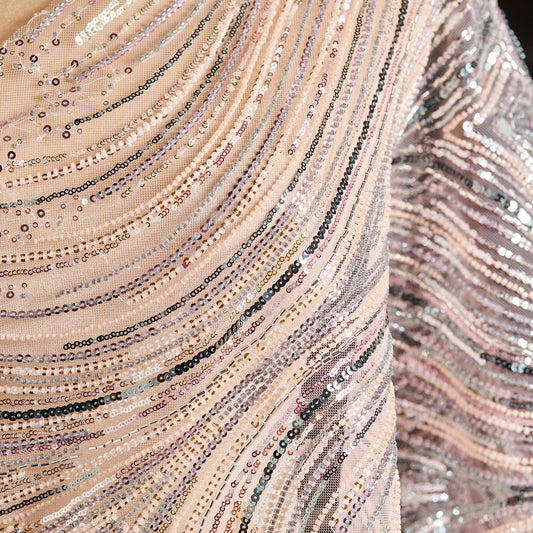 FT25-265-Pink embroidered fabric