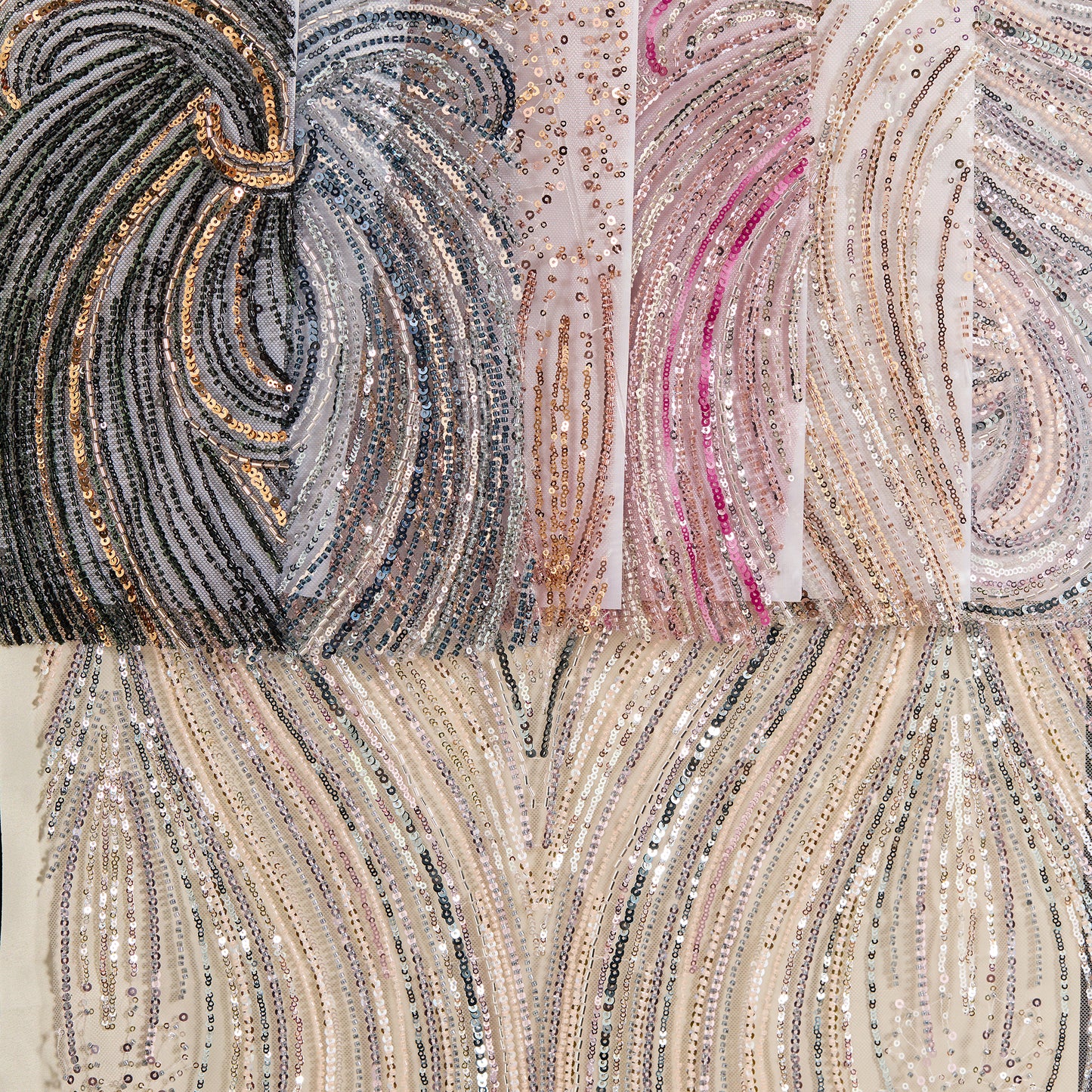 FT25-265-Pink embroidered fabric