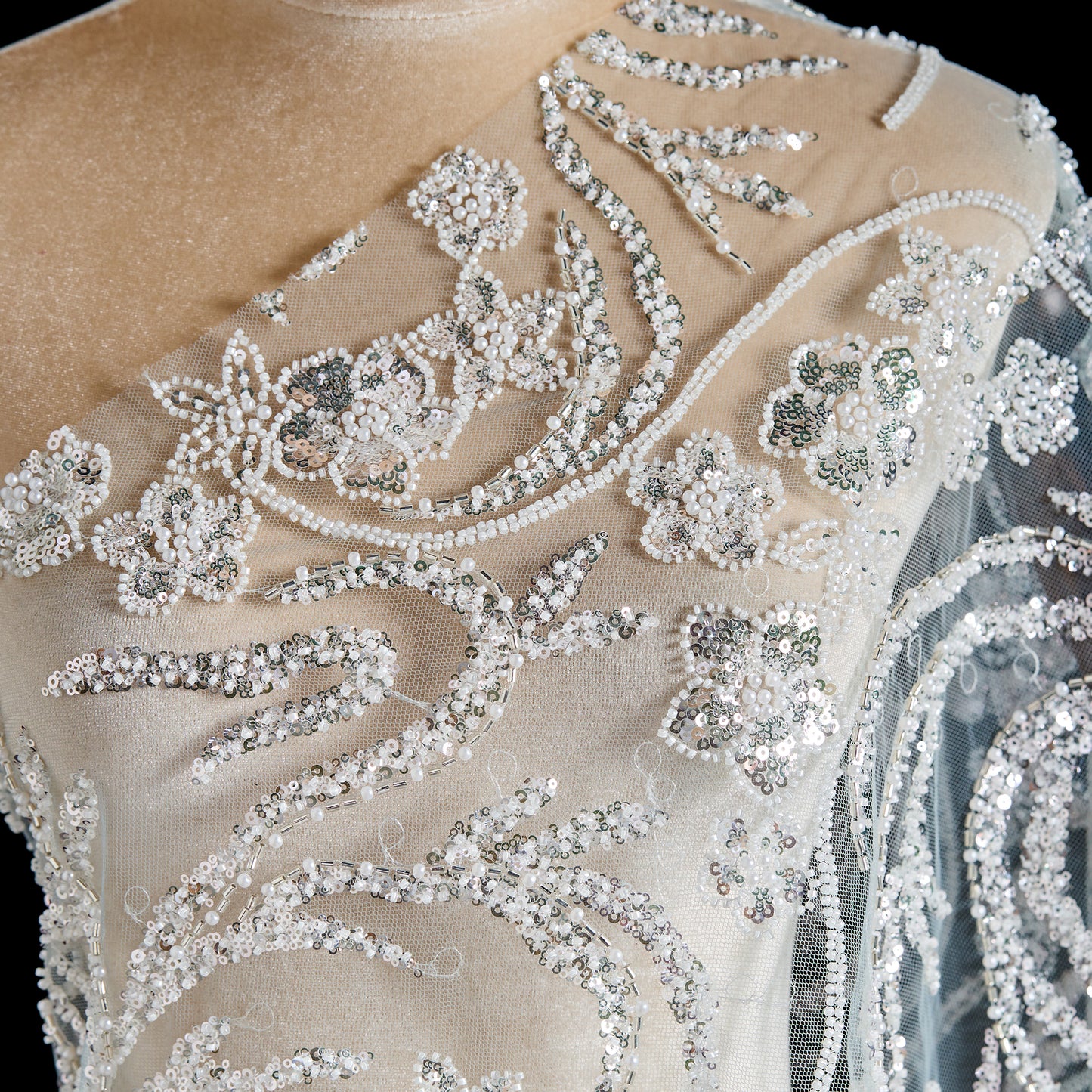 FT25-057B-Spring Festival white embroidery fabric
