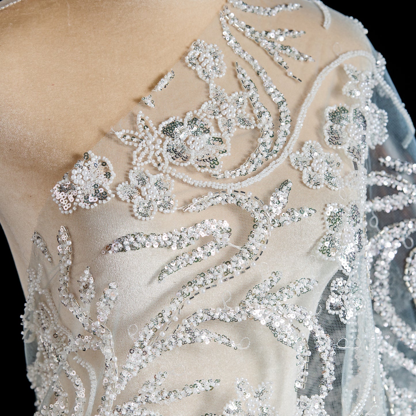 FT25-057B-Spring Festival white embroidery fabric