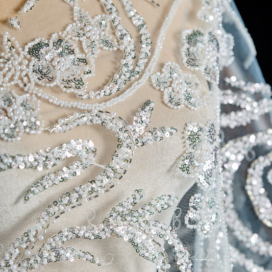 FT25-057B-Spring Festival white embroidery fabric