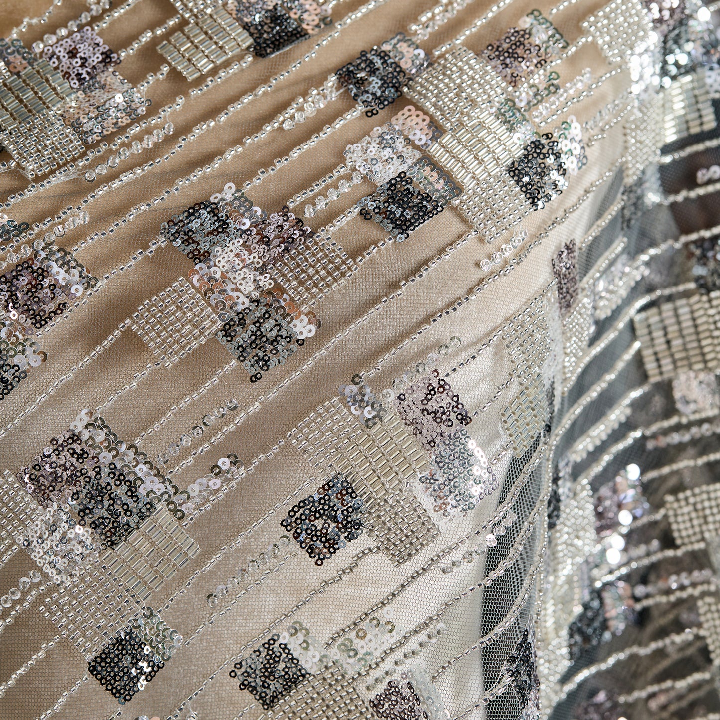 FT25-042-Square pattern embroidered fabric