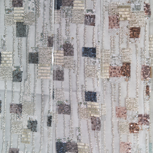 FT25-042-Square pattern embroidered fabric