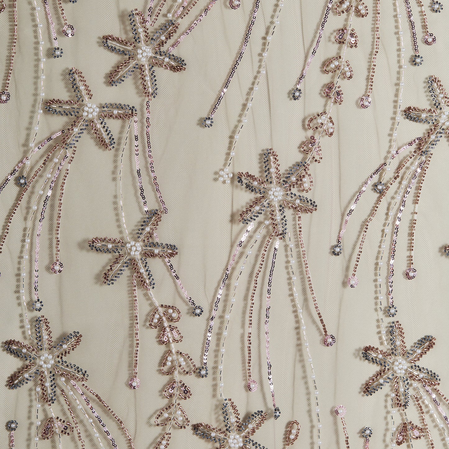 FT25-257-Pink embroidered fabric