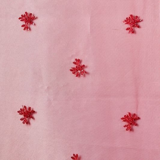 FT25-150-Red mesh simple embroidery fabric