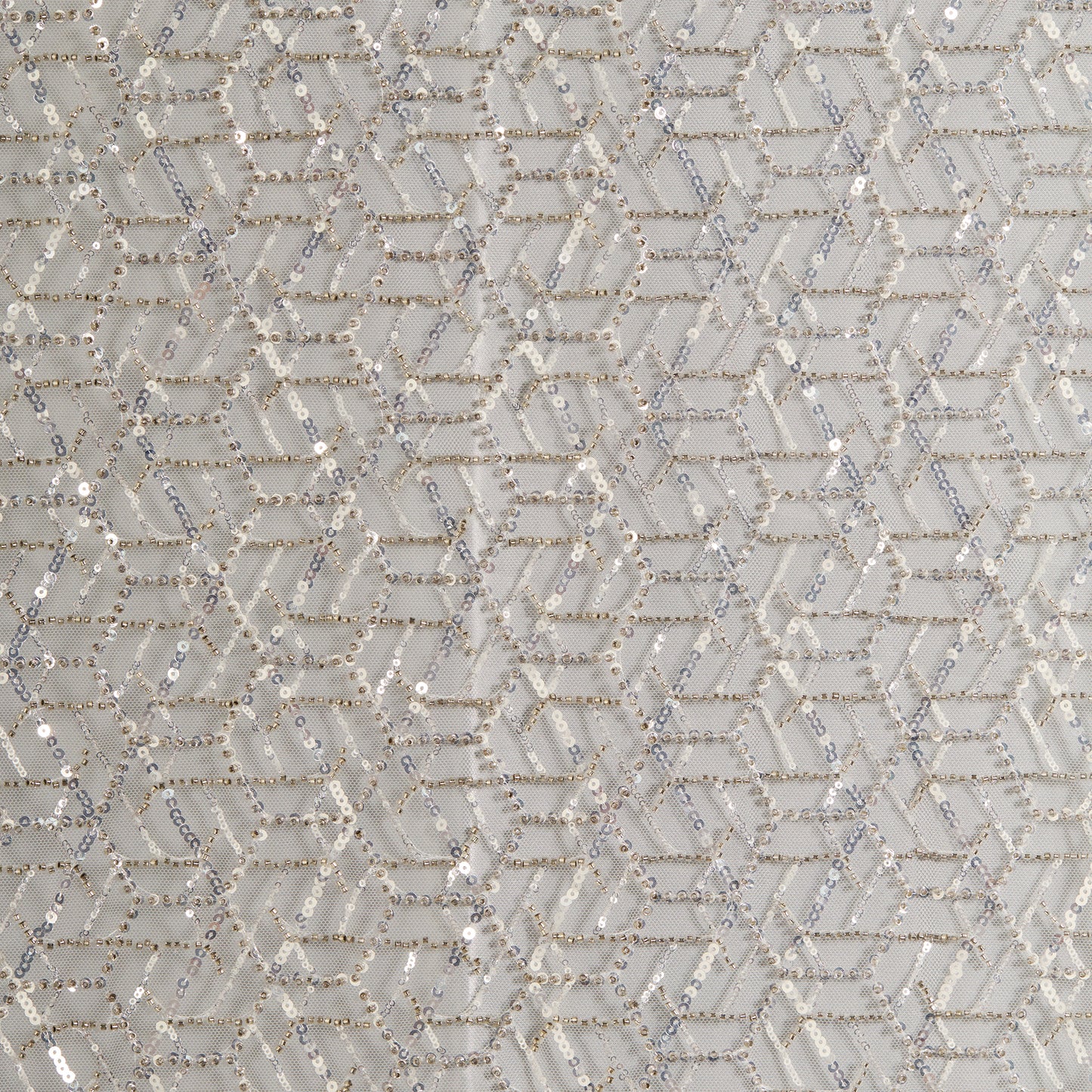 FT25-152-White diamond pattern embroidered fabric