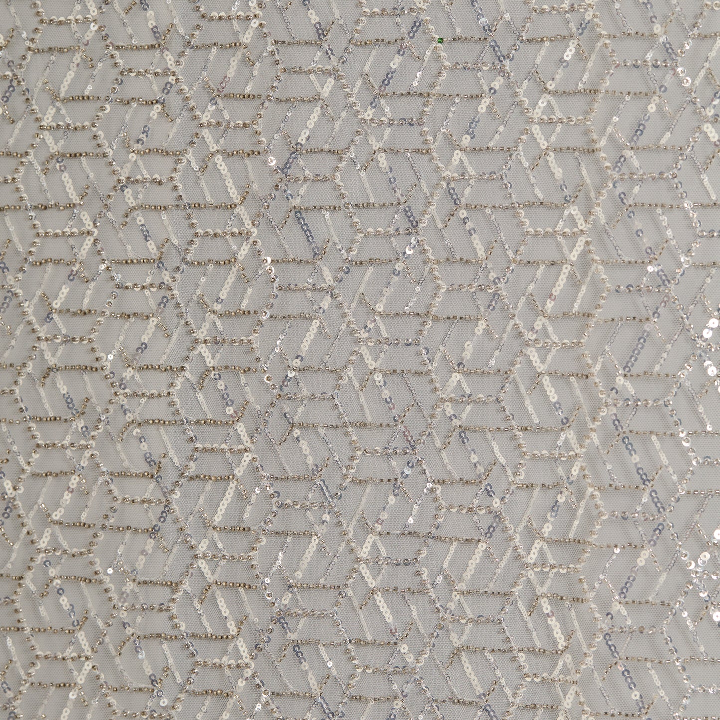 FT25-152-White diamond pattern embroidered fabric