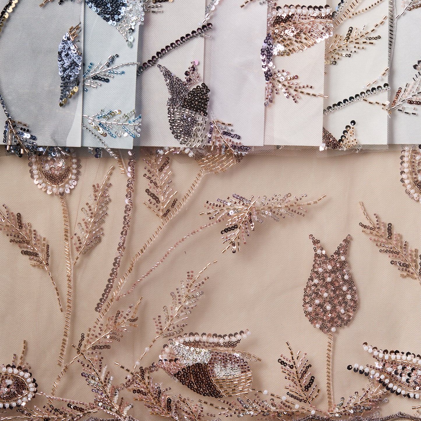 M23-46-300-Happy bud pattern textile embroidery fabric