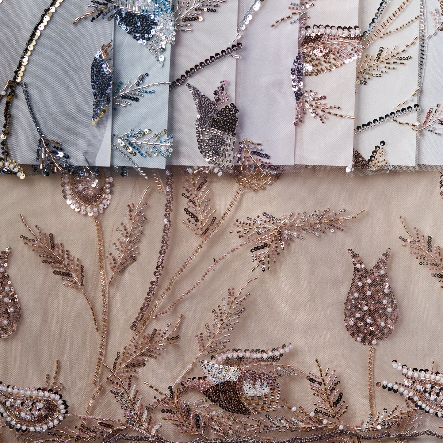 M23-46-300-Happy bud pattern textile embroidery fabric