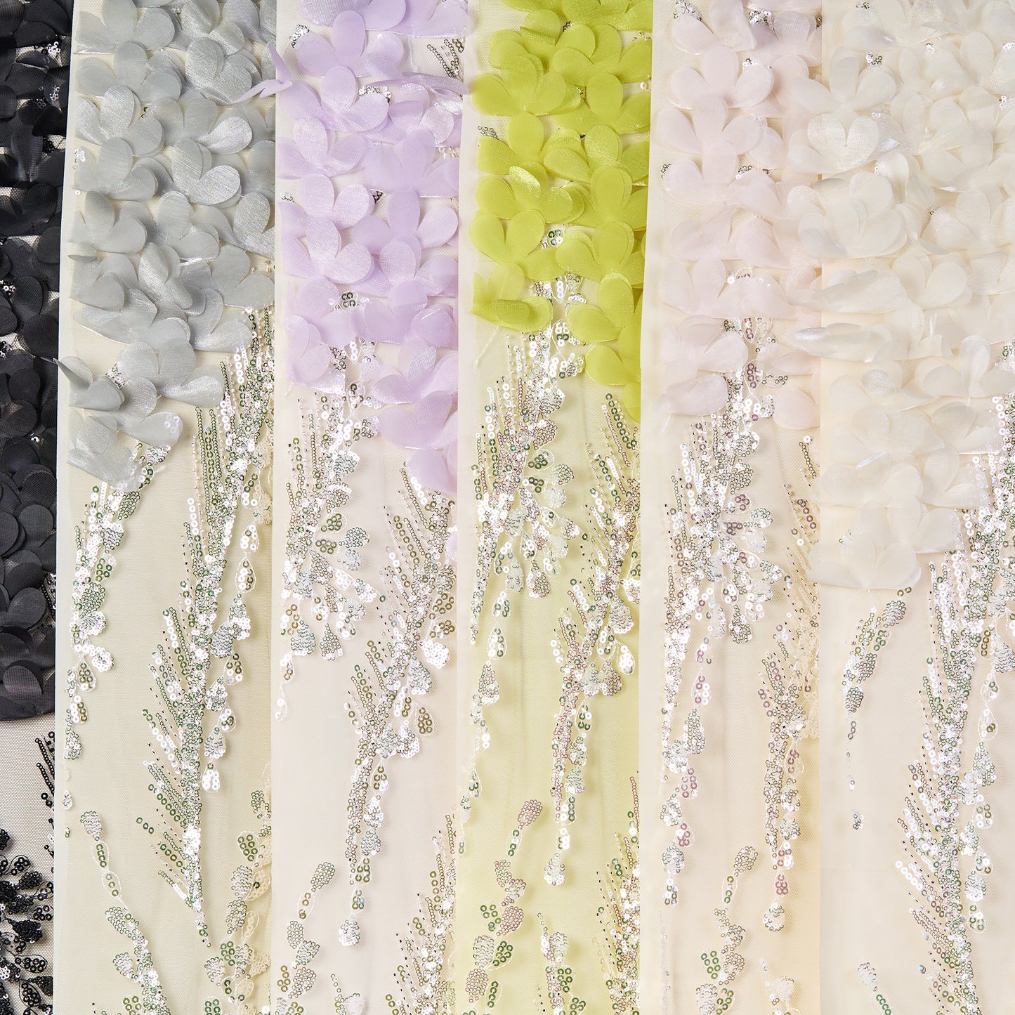 FT25-127D-Multicolor embroidered fabric