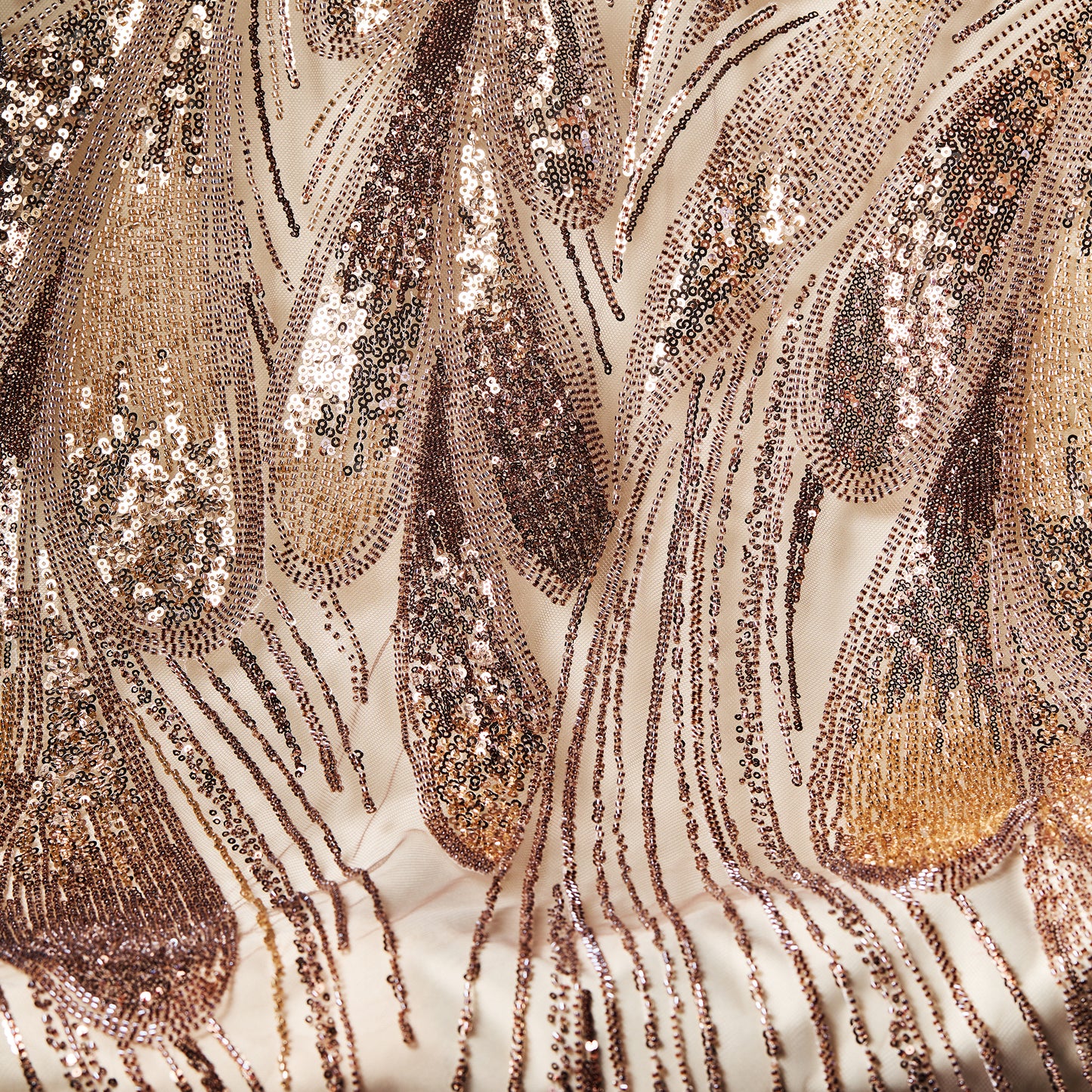 FT25-245-Gold ornate embroidered fabric