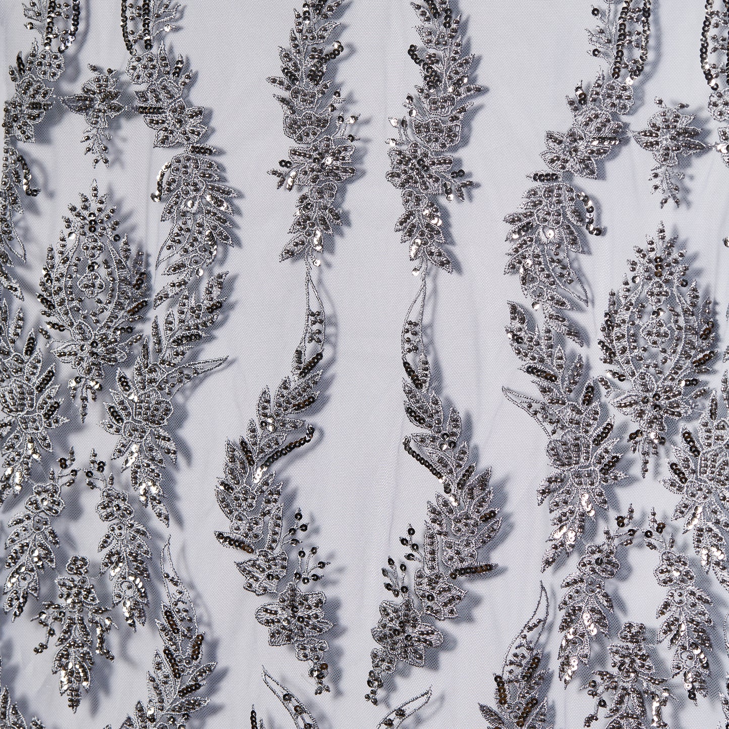 FT25-301-Silver embroidered textile