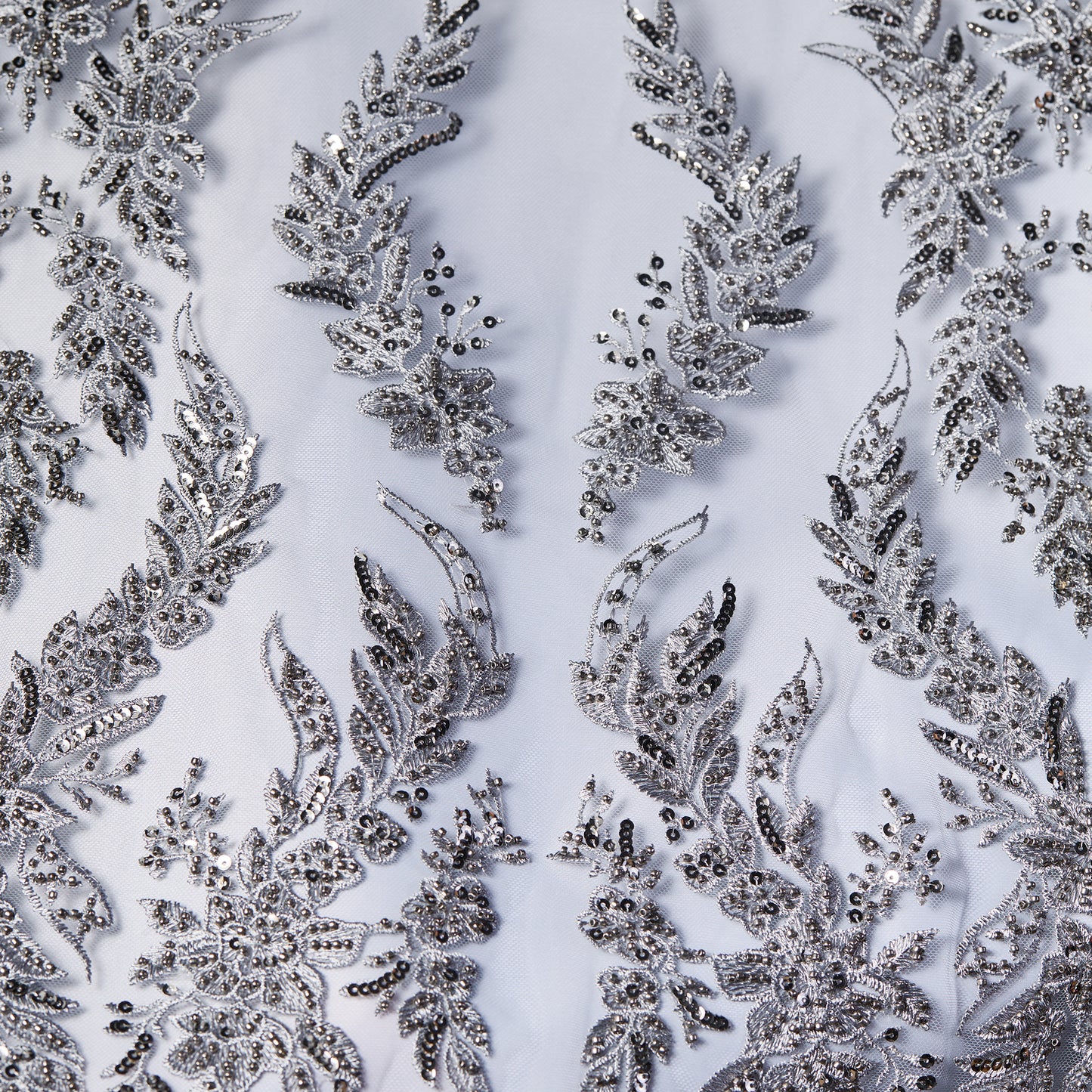 FT25-301-Silver embroidered textile